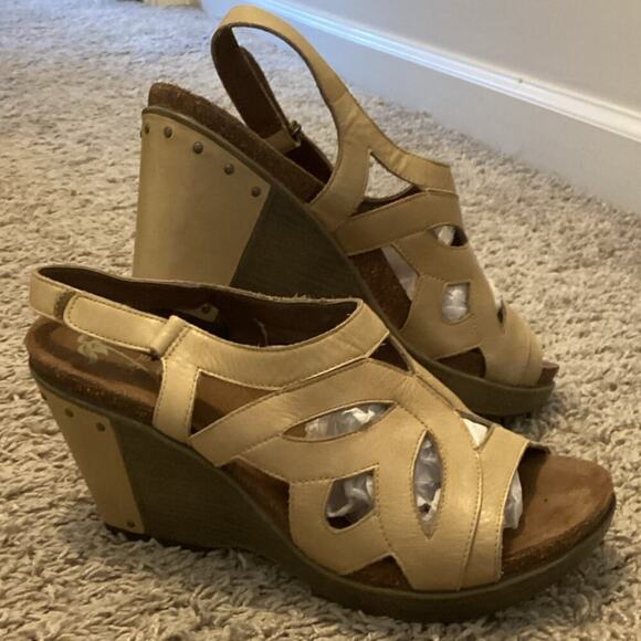 Dansko Womens Felicia Wedge Sandals EU 40 US 9.5 10 Tan Brown Comfort Boho - Picture 2 of 13